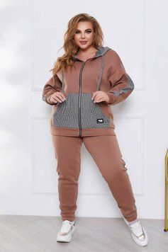 Жіночий спортивний костюм із тринитки на флісі колір моко (374467) 384466 фото