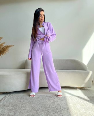 Жіночий костюм-двійка колір фіолетовий р.50/52 454370 454370 фото