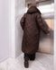 Женское стеганное теплое пальто цвет шоколад р.50/52 448456 448456 фото 4