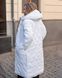 Женское пальто стеганое на синтепоне белого цвета р.58/60 377829 377829 фото 1