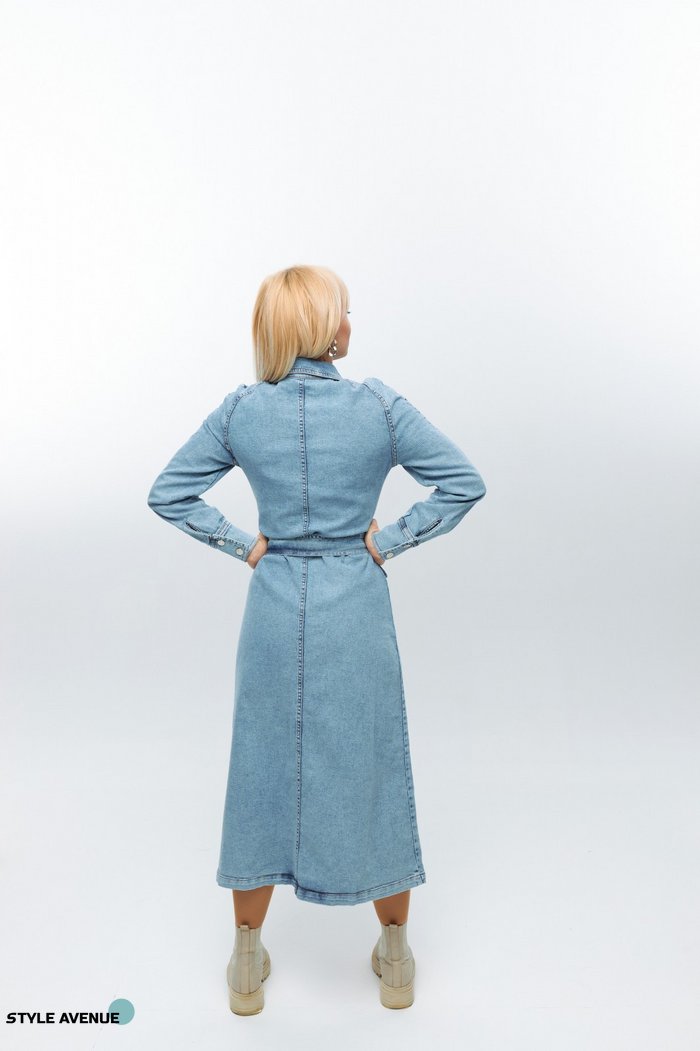 Женское длинное платье "PRO Изысканность" цвет голубой р.М/L 445703 445703 фото