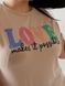 Женская футболка LOVE цвет бежевый р.42/46 432430 432430 фото 4