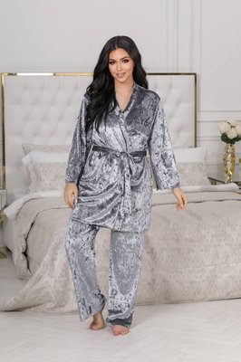 Женская пижама-тройка цвет графит р.58/60 447747 447747 фото