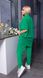 Женский льняной костюм рубашка и брюки зеленого цвета р.48/52 359211 382922 фото 3