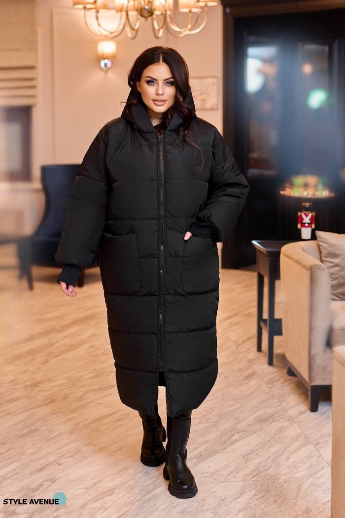 Женская тёплая зимняя куртка черного цвета р.50/52 339761 377577 фото