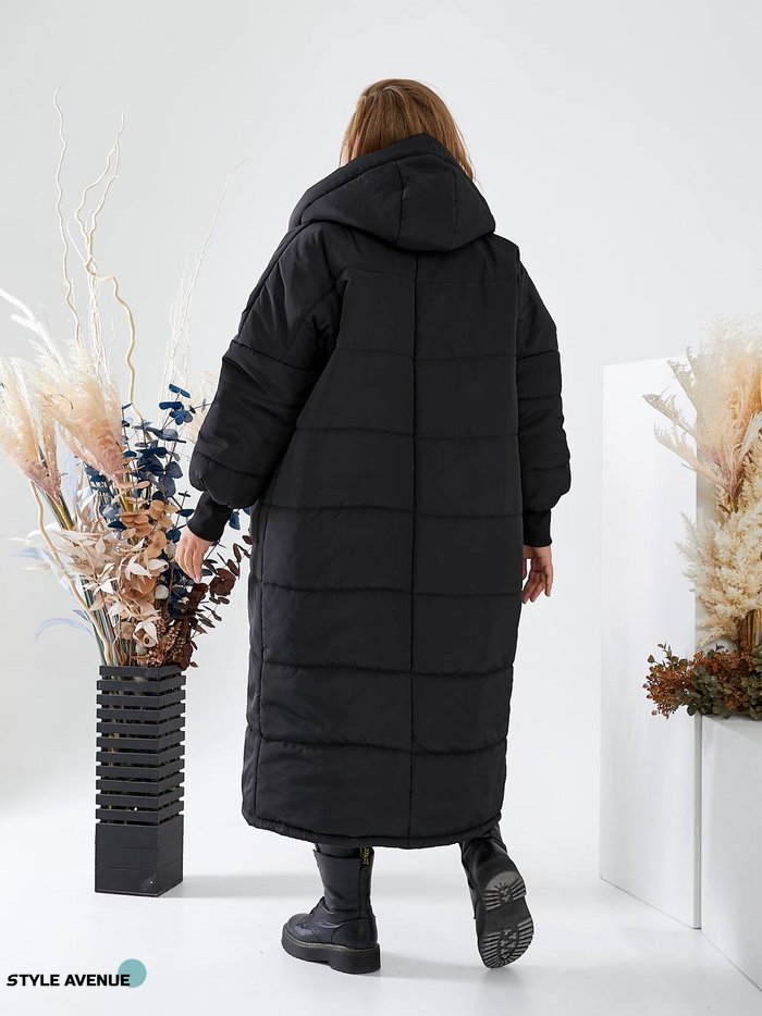 Женская тёплая зимняя куртка черного цвета р.50/52 339761 377577 фото