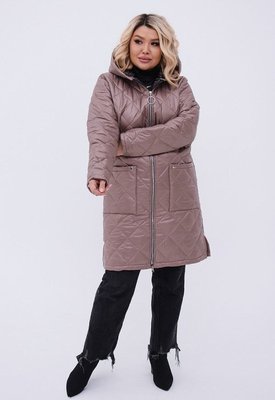 Женская теплая стеганная куртка цвет мокко р.48/50 449427 449427 фото