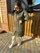 Женская куртка-пальто из плащевки цвета хаки р.64 439676 439676 фото 3