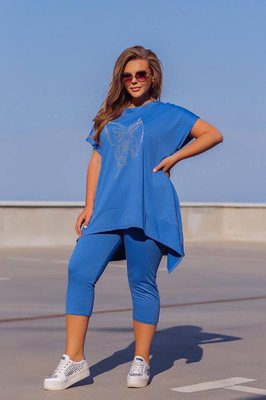 Жіночий костюм лосини та туніка колір джинс р.54/56 431718 431718 фото