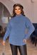 Женский свитер с высоким горлом цвет джинс р.48/50 447408 447408 фото