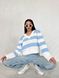 Женский свитер с V-образным вырезом цвет молочный-голубой р.42/46 432196 432196 фото 3