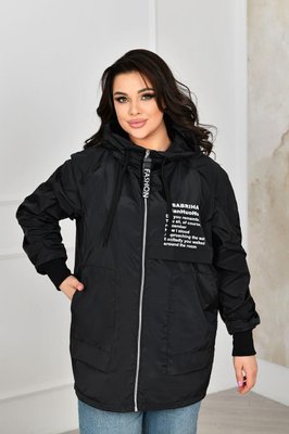 Женская куртка с капюшоном цвет черный р.56/58 454004 454004 фото