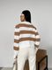Женский свитер с V-образным вырезом цвет молочный-кэмел р.42/46 432197 432197 фото