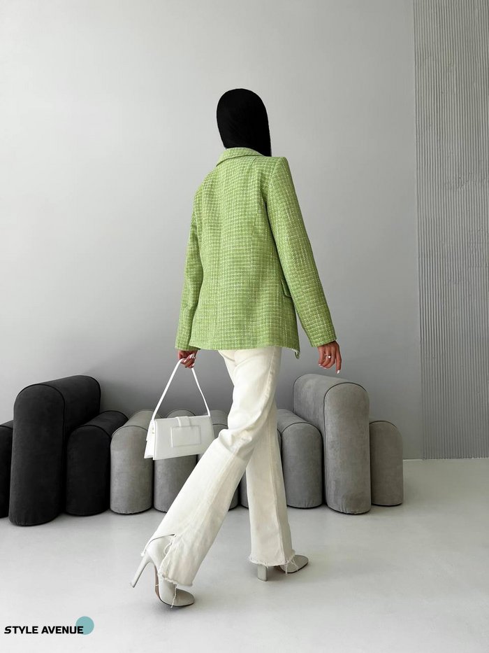 Женский пиджак цвет зеленый р.42 442503 442503 фото