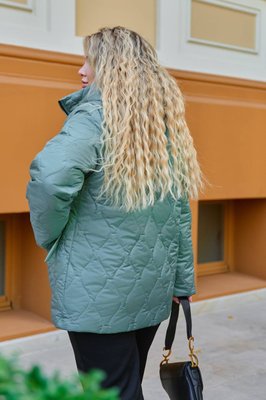 Женская теплая куртка цвет оливка р.54/56 445173 445173 фото
