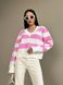 Женский свитер с V-образным вырезом цвет молочный-розовый р.42/46 432194 432194 фото