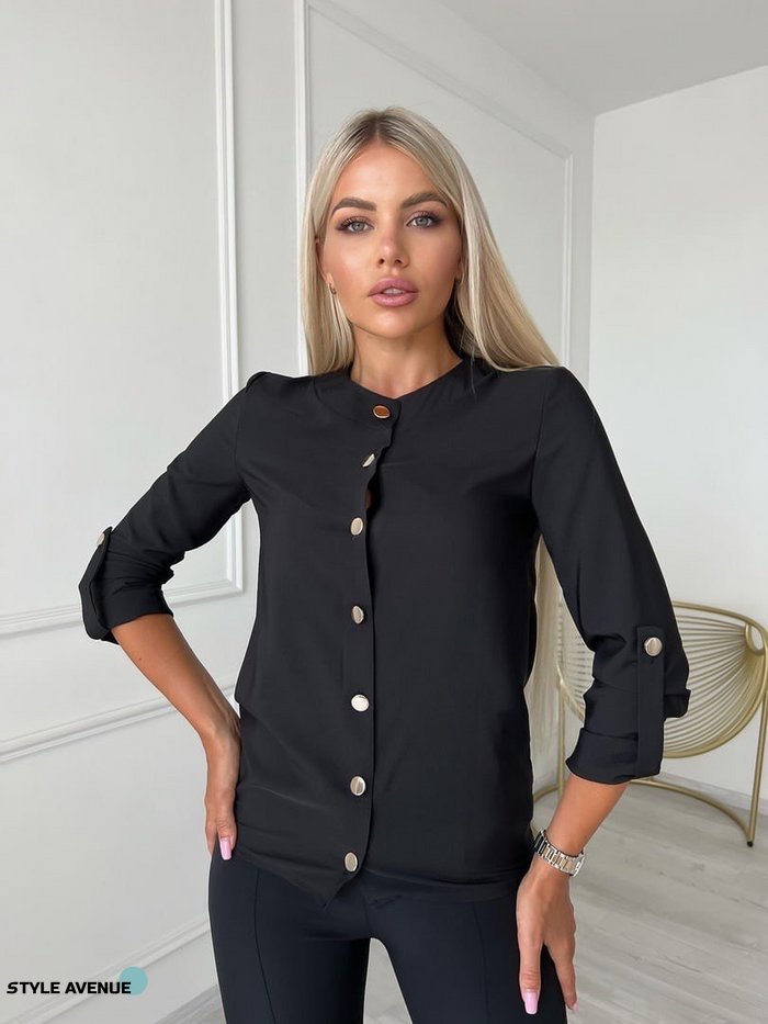 Женская блуза софт цвет черный р.42/44 454148 454148 фото