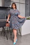 Жіноча сукня із софту колір блакитний з коричневим 453734 453734 фото