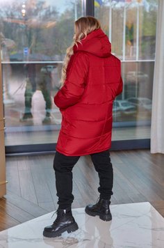 Жіноча тепла куртка колір бордо 445002 445002 фото