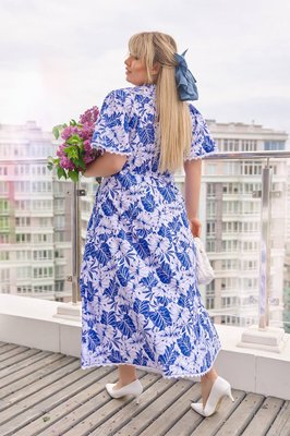 Женское платье из софта миди цвет синий р.50/52 459084 459084 фото