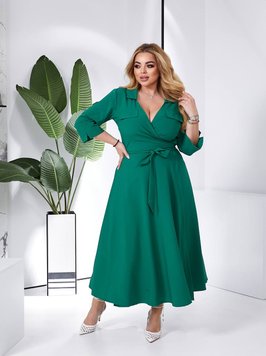 Жіноча сукня міді із софта колір зелений 454016 454016 фото