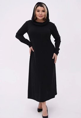 Женское трикотажное платье цвет черный р.58/60 454634 454634 фото