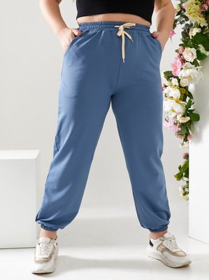 Женские спортивные брюки двухнитка джинсового цвета р.52 406162 406303 фото