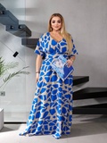 Жіноча вільна сукня із софту колір блакитний 459607 459607 фото
