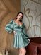 Женское платье мини из сатина цвет оливковый р.42 459580 459580 фото 2
