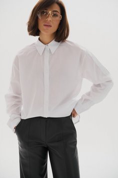 Жіноча класична сорочка з бавовни колір білий 451481 451481 фото