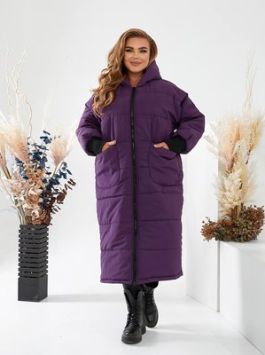 Женская тёплая зимняя куртка фиолетового цвета р.54/56 443885 377577 фото