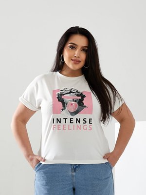 Женская футболка INTENSE цвет молочный р.48/50 433177 433177 фото