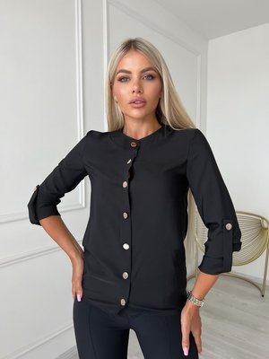 Женская блуза софт цвет черный р.52/54 454169 454169 фото