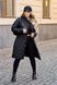 Женское теплое пальто из плащевки черного цвета, рисунок ромб 384544 384544 фото