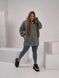 Женская куртка барашек на меху оливкового цвета 386630 378541 фото