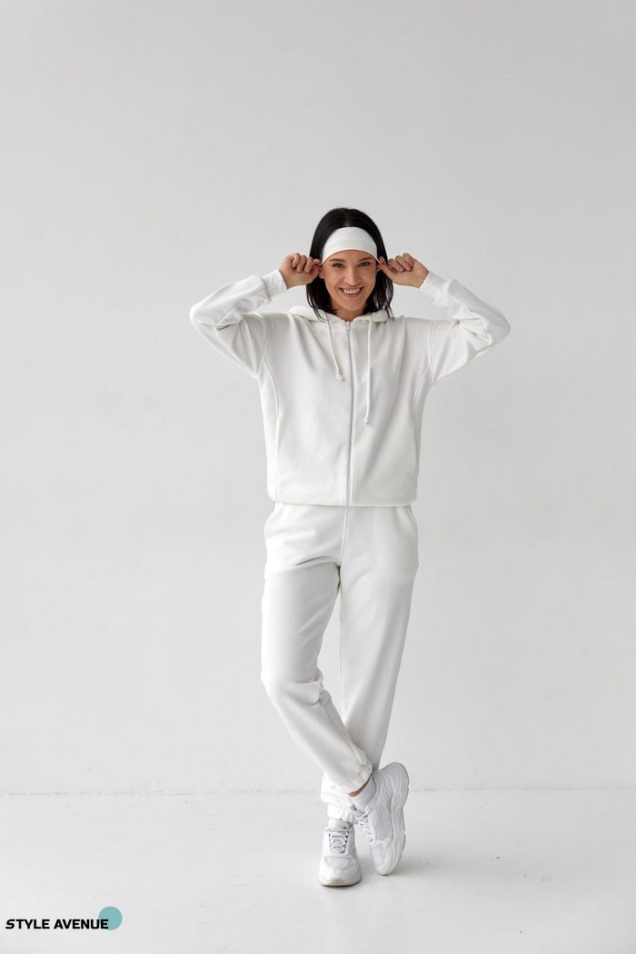 Женский спортивный костюм цвет белый р.L 408320 408320 фото