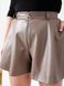 Женская юбка шорты из гладкой эко-кожи на флисе мокко р.50/52 386492 386492 фото 3