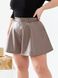 Женская юбка шорты из гладкой эко-кожи на флисе мокко р.50/52 386492 386492 фото 2