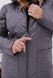 Женская теплая стеганная куртка цвет серый р.50/52 449450 449450 фото 3