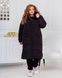 Женская теплая куртка-пальто с капюшоном цвет черный р.42/44 448984 448984 фото 3