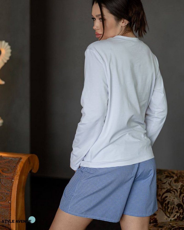 Женская пижама с шортами «Teddy» цвет голубой р.M 453336 453336 фото