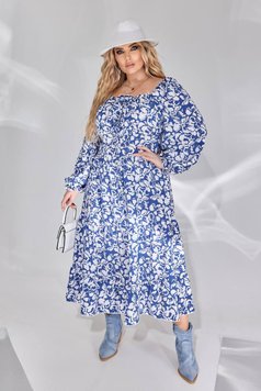 Женское свободное платье из софта цвет синий 450393 450393 фото