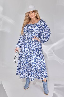 Женское свободное платье из софта цвет синий р.50/52 450393 450393 фото