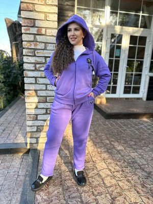 Жіночий теплий прогулянковий костюм колір фіолет р.54/56 444248 444248 фото