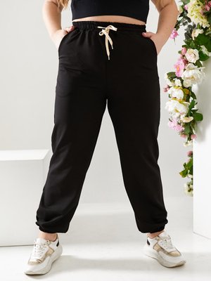 Женские спортивные брюки двухнитка черного цвета р.50 406189 406303 фото