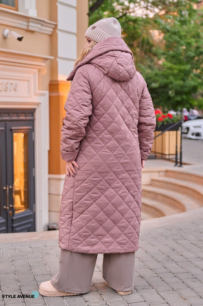 Женская теплая куртка с капюшоном цвет капучино р.52/54 445889 445889 фото