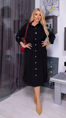 Женское свободное платье из софта цвет черный р.58/60 452595 452595 фото