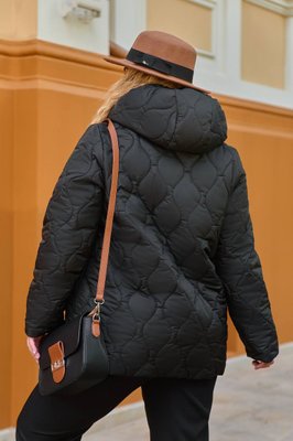 Женская теплая куртка цвет черный р.58/60 445171 445171 фото
