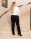 Женский костюм брючный из крепдайвинга черные штаны и блузка белого цвета р.58/60 379561 379523 фото 7