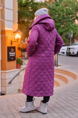 Женская теплая куртка с капюшоном цвет марсала р.48/50 445860 445860 фото
